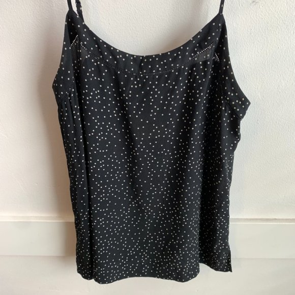 Madewell Black & White Dot Scatter Silk Inset Cami - Picture 9 of 10